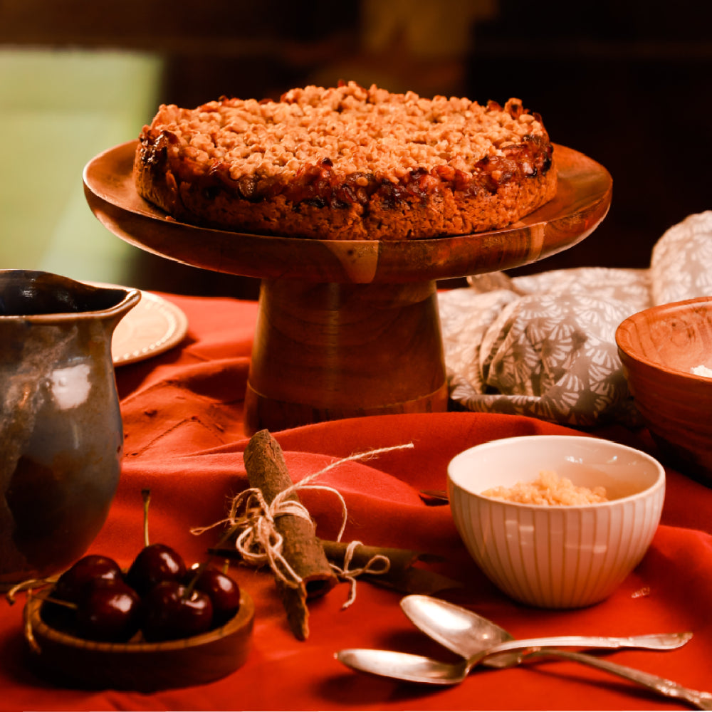 Apple Cinnamon Crumble Tart (Eggless)