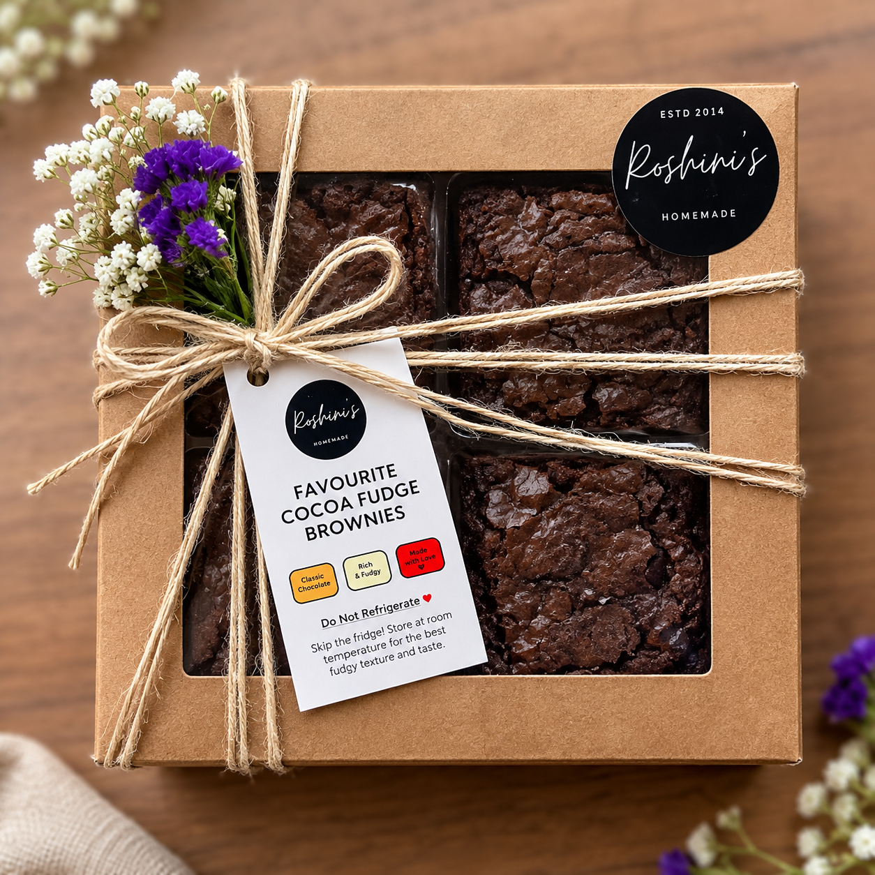 4 Brownie Pieces - Gift Box